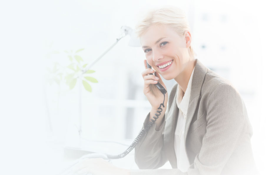 Image of a woman using a small business phone system